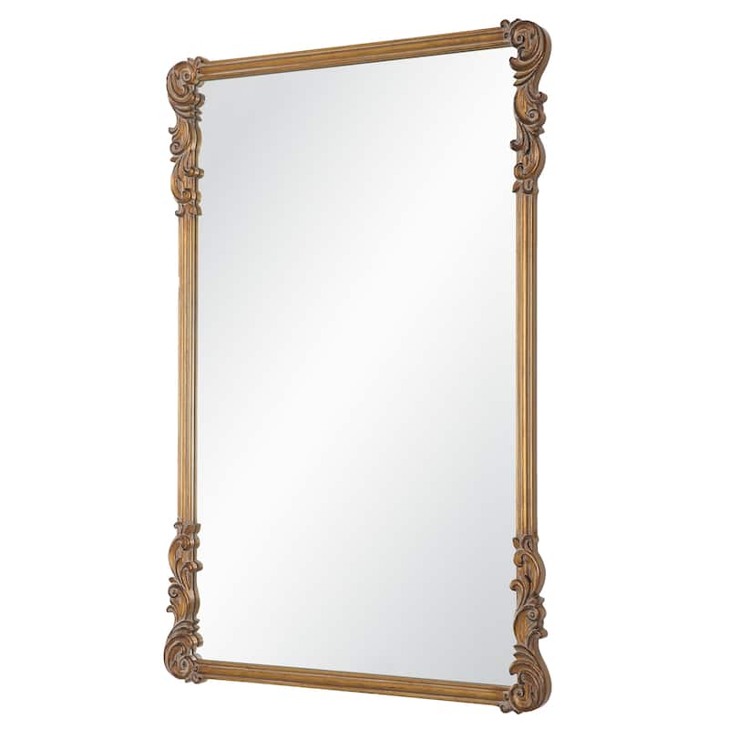 Porch & Den Old World Antique Gold Decorative Wall Mirror
