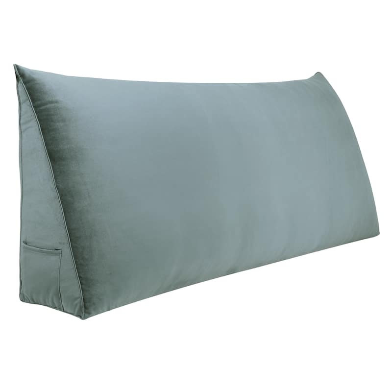 WOWMAX Bed Rest Wedge Reading Pillow Large Headboard Back Cushion - Queen - Grey