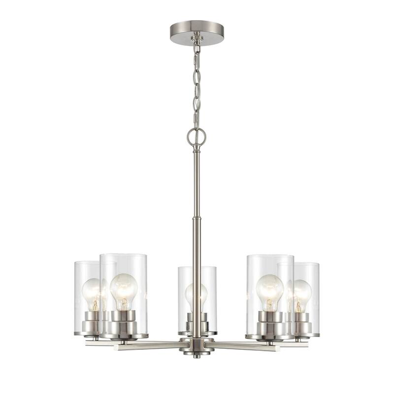 Millennium Lighting Verlana 5 Light Chandelier in Multiple Finishes with Clear Glass Shades