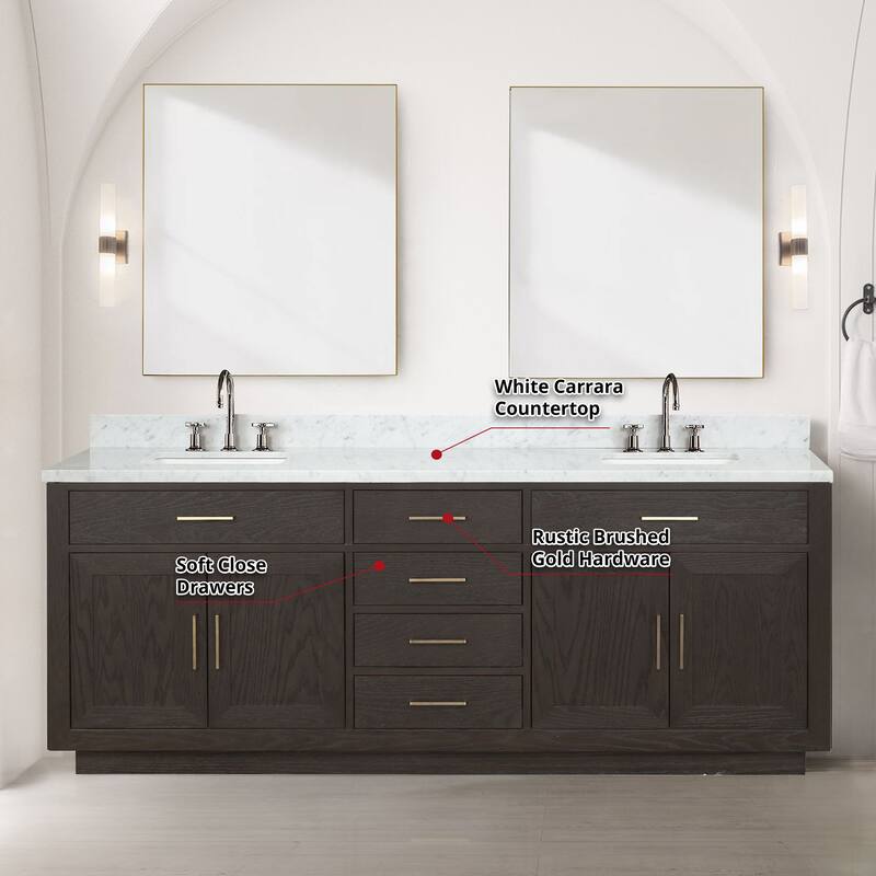 Lexora Abbey Bath Vanity and Carrara Marble Top