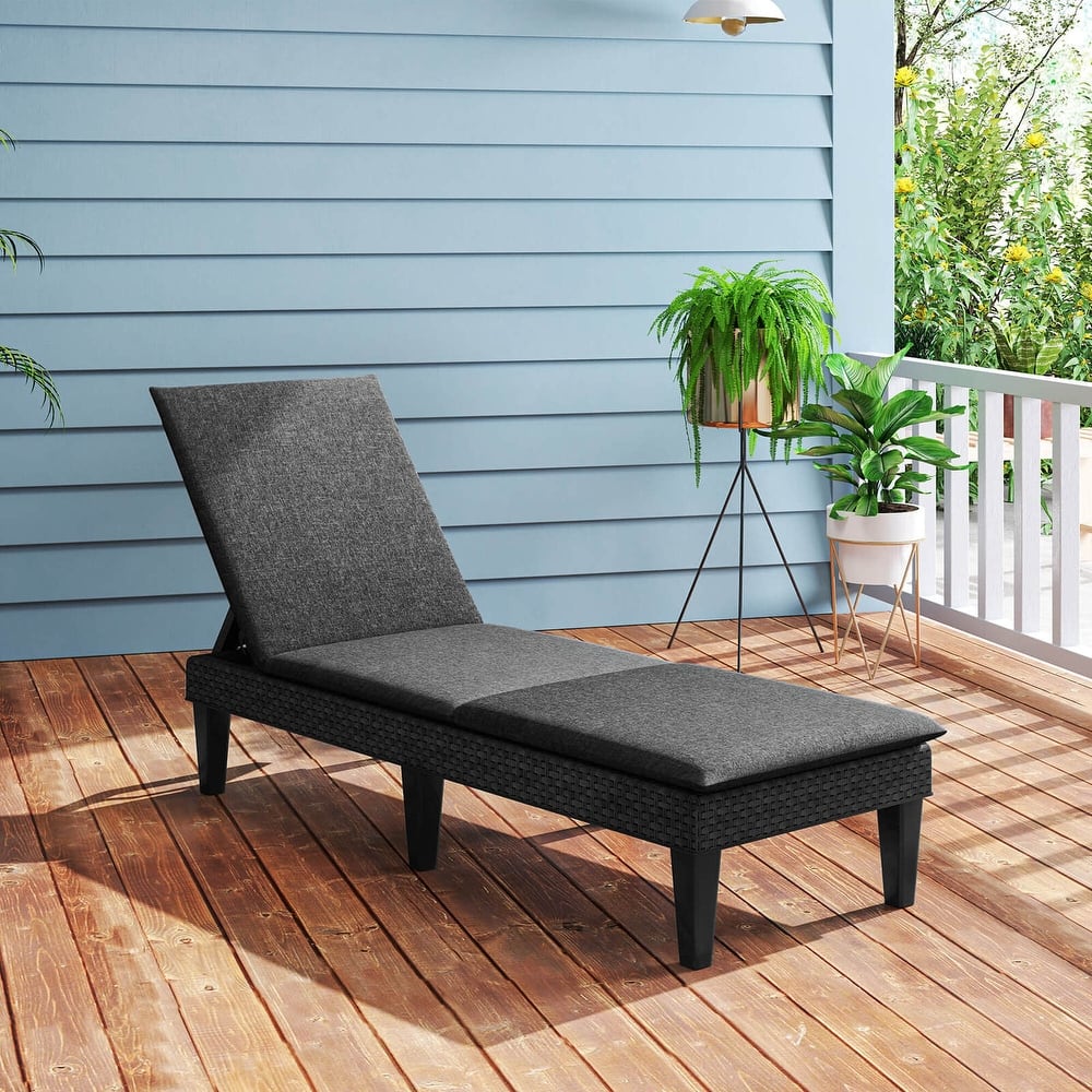 Costway Patio Lounge Chair Recliner Chair with 3-Position Adjustable - See Details