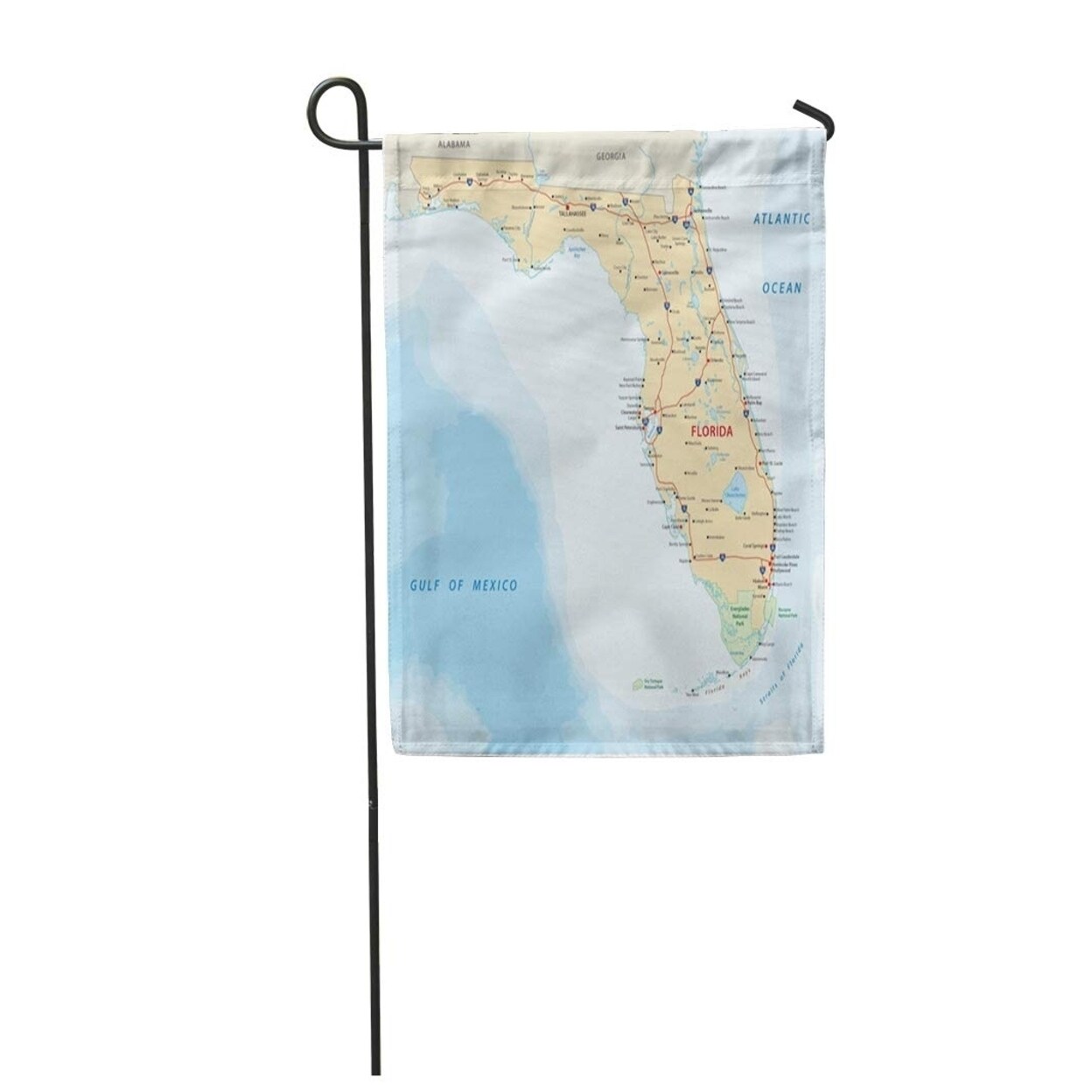 Shop Everglades Florida Road Map National Parks Alabama America Atlantic Bay Garden Flag Decorative Flag House Banner 28x40 On Sale Overstock 31388033