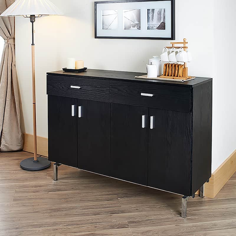 DH BASIC Modern Black 47" Sideboard Buffet by Denhour