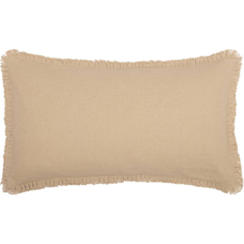 Burlap Vintage King Sham w/ Fringed Ruffle 21x37