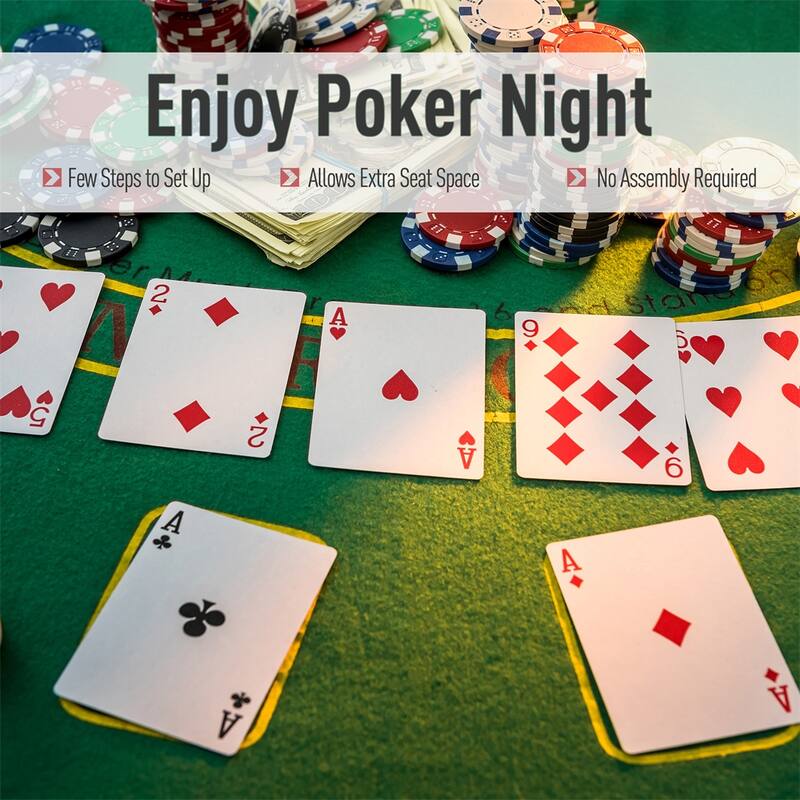 Poker Table Foldable,72" Blackjack Table for 7 Players with Chip