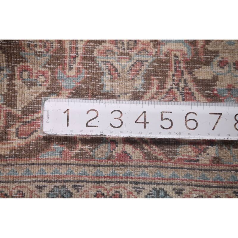 Traditional Pink Mashad Persian Vintage Rug Handmade Wool Carpet - 6'5"x 9'5"