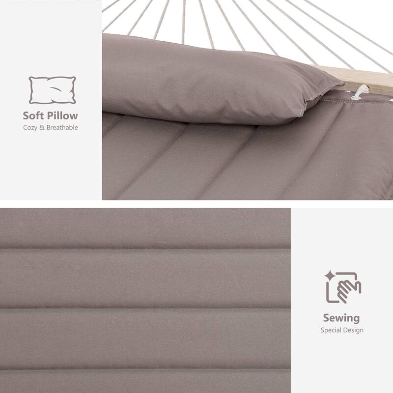 Outdoor Portable 2 Person Hammock with Spreader Bar - 78.7*55.1