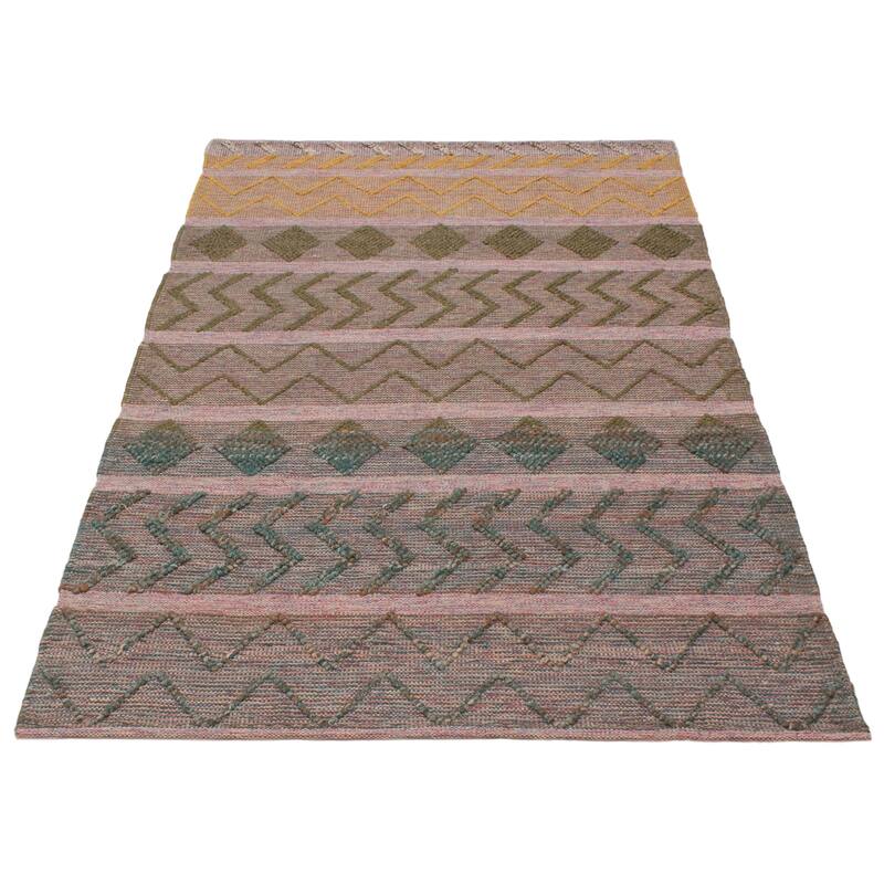 ECARPETGALLERY Braid weave Sienna Olive Wool Rug - 5'11 x 9'3