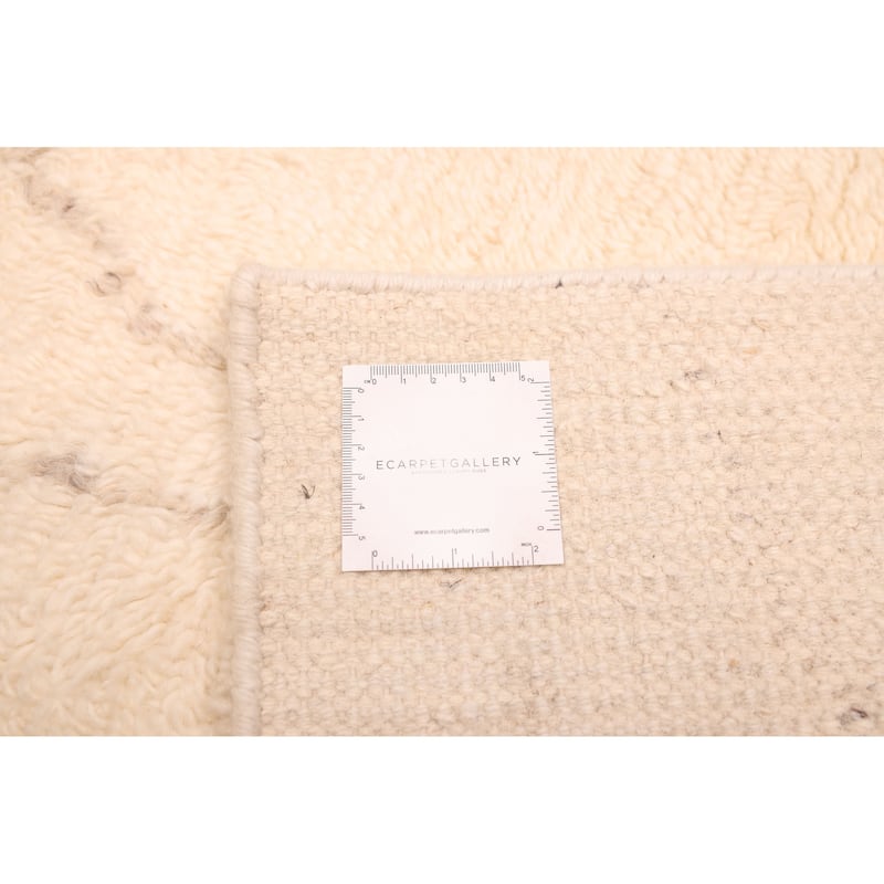 ECARPETGALLERY Hand-knotted Tangier Cream Wool Rug - 5'4 x 7'7