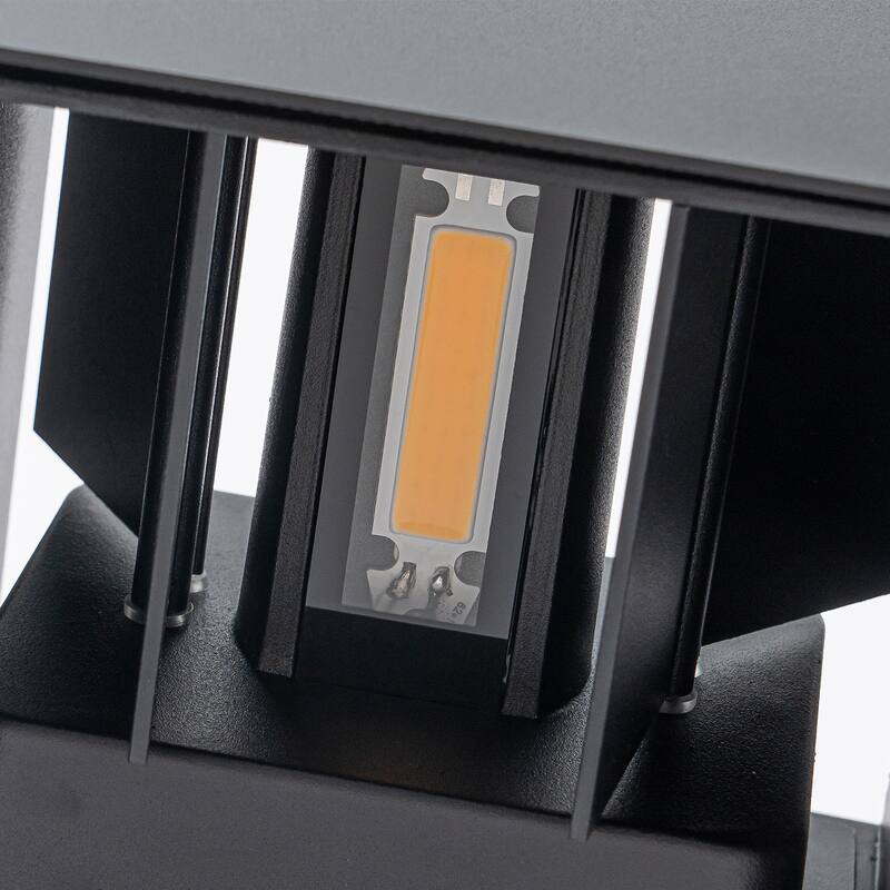 Modern Square 2-Light Wall Sconce Outdoor LED Wall Light - 5.4-in H x 5.4-in W x 5.7-in D