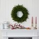 24 inch Long Pine Artificial Christmas Wreath with 35 LED Lights ...