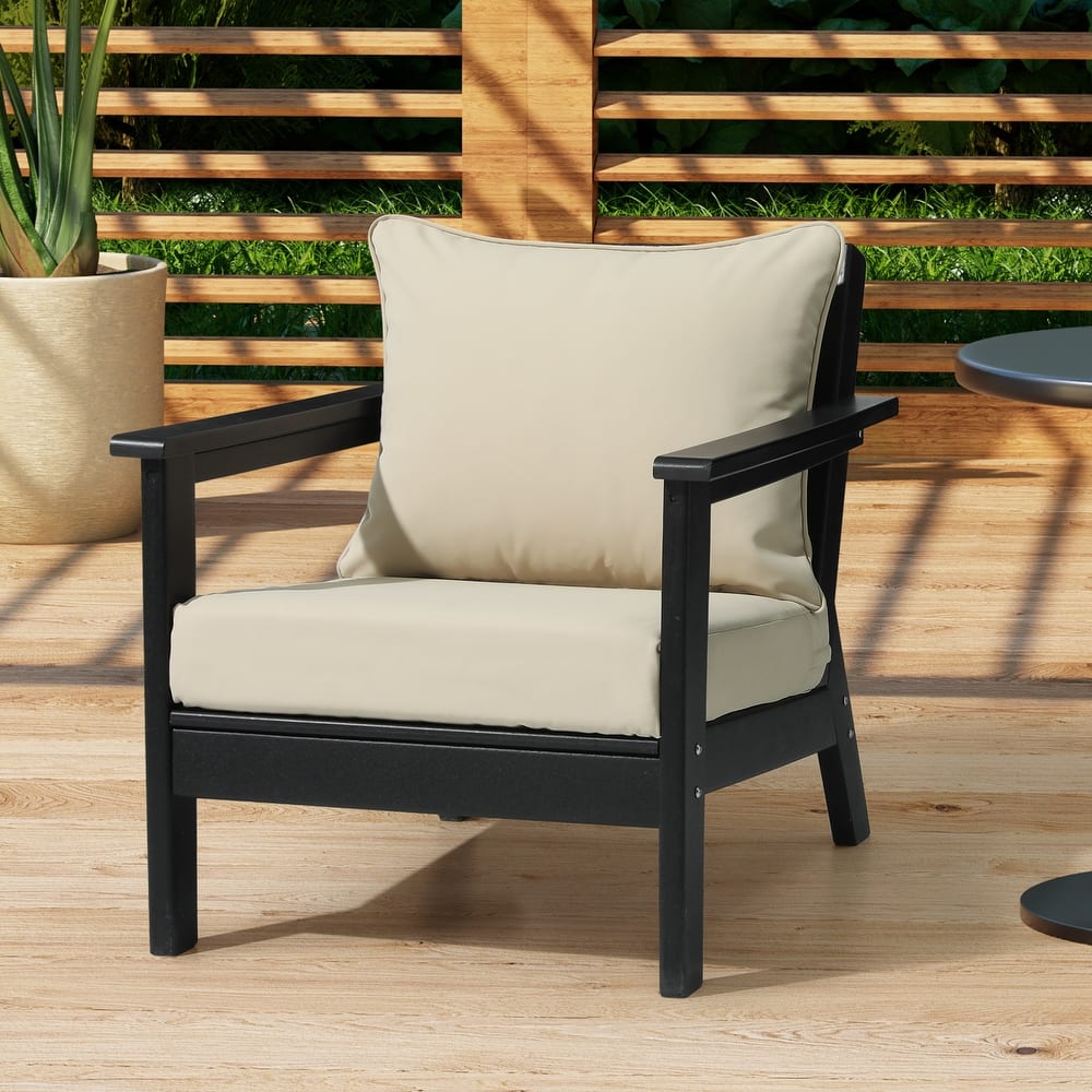 Fading Free All Weather Poly Outdoor Deep Seating Cushion Set - Water Repellent