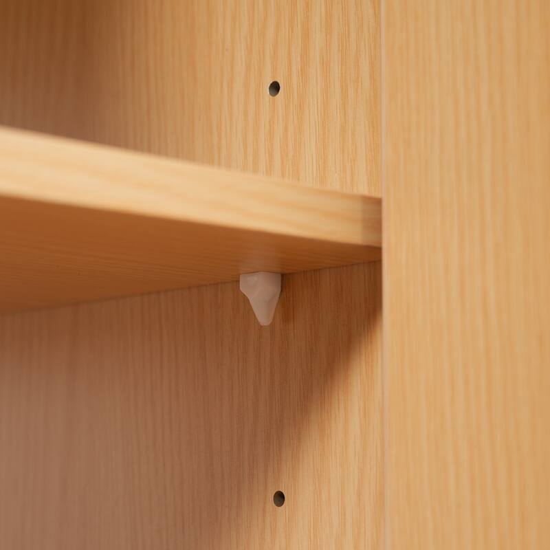 59.3" Double Sink Vanity with Solid Wood Frame, Soft-Close Doors & 5 Drawers, Black Handles