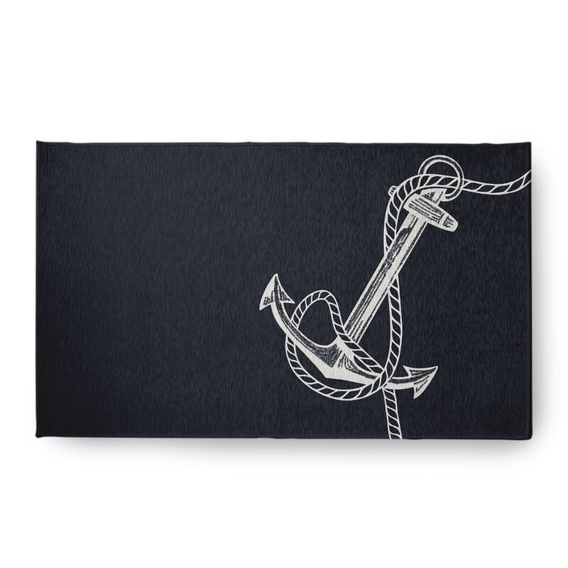 Anchored Nautical Chenille Rug - Shark Blue - 18" x 30"