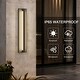 preview thumbnail 27 of 26, Matte Black Modern Linear Integrated LED Outdoor Wall Sconce with Vertical Light Strip