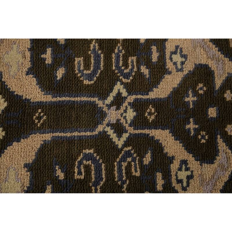 Brown Oushak Indian Runner Rug Handmade Wool Carpet - 2'7"x 9'8"