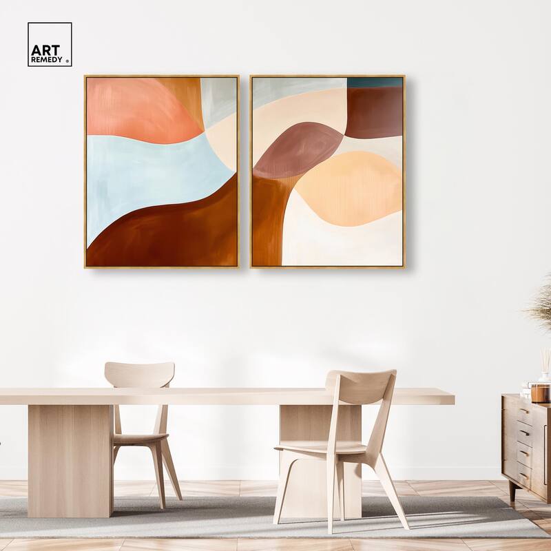Shapes Revisited II Canvas Set of 2 by Art Remedy