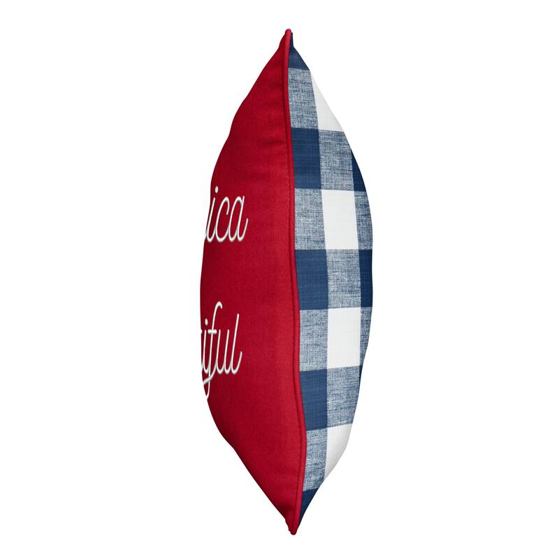 Mozaic Embroidered America the Beautiful Indoor/Outdoor Square Pillow