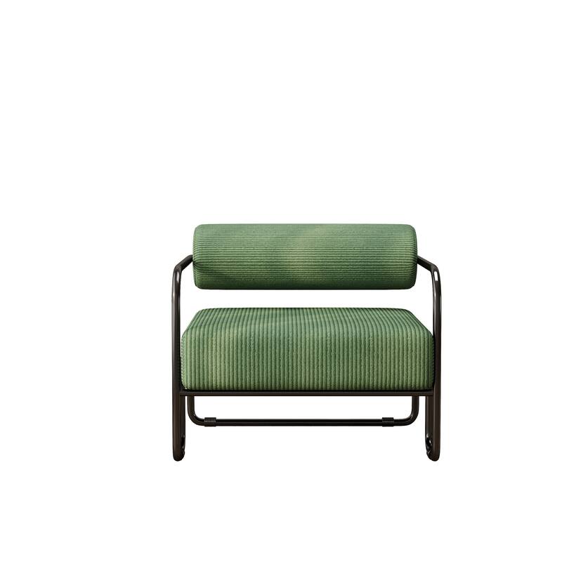 Living Room Iron Accent Chair,Corduroy Upholstered Arm Chair