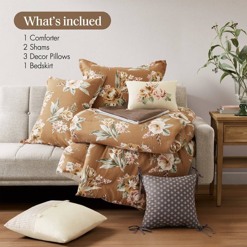 Madison Park Salara 7 Piece Vintage Floral Comforter Set
