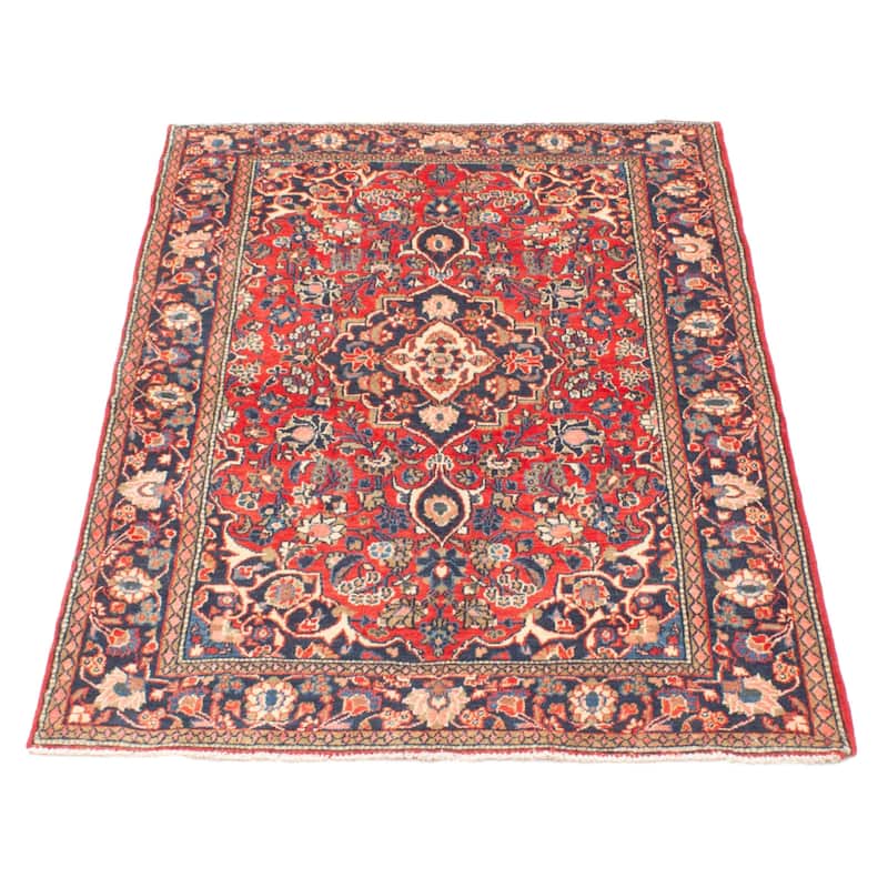 ECARPETGALLERY Hand-knotted Andelz Red Wool Rug - 4'0 x 6'6