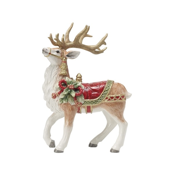 Fitz and Floyd Holiday Home Deer Figurine 12.5In - Overstock - 34337568