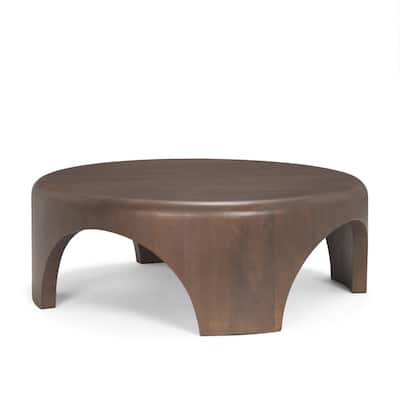 Shima Round Brown Wood W/Arched Legs Coffee Table - 45.0L x 45.0W x 16.0H