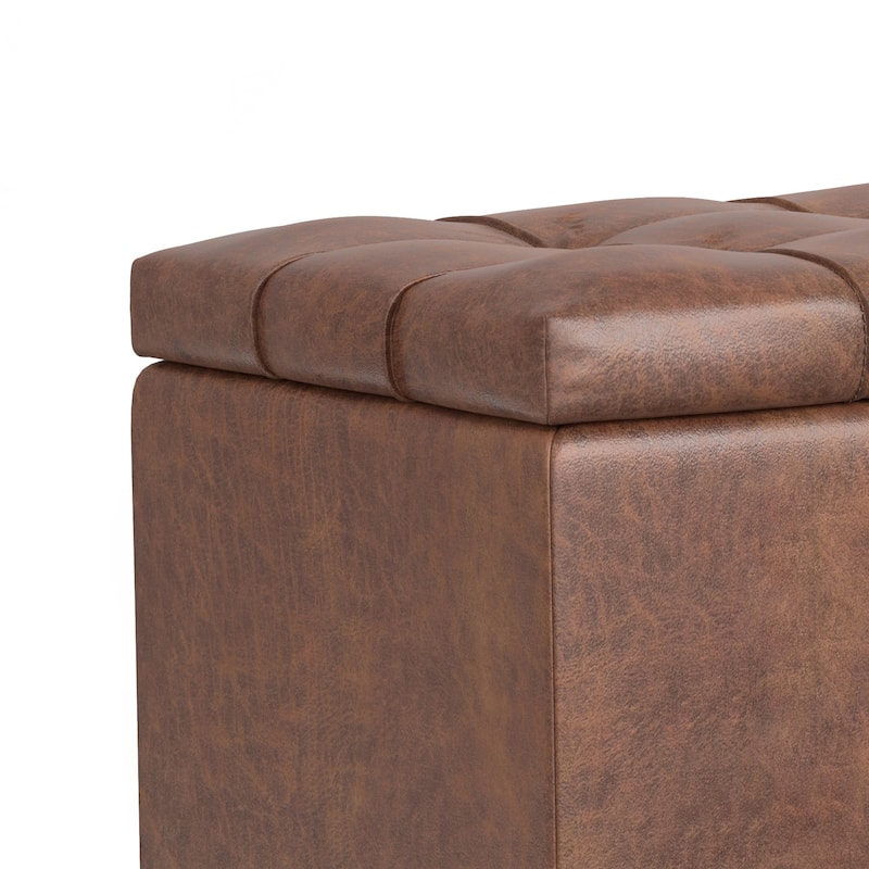 WYNDENHALL Marlowe 34 inch Wide Transitional Rectangle Storage Ottoman