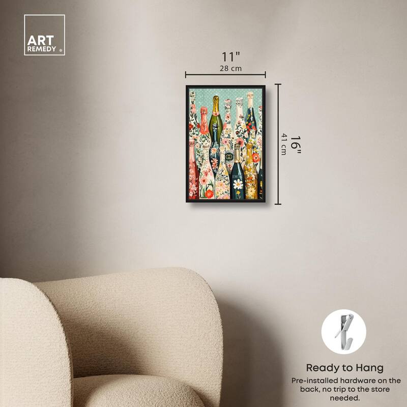 Floral Collection Bottles Canvas by Art Remedy