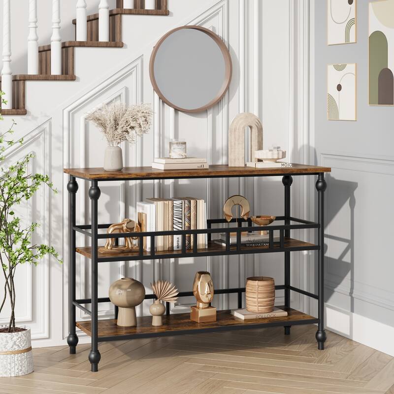 Console Table, 3-Tier Sofa Tables Narrow Entryway Table