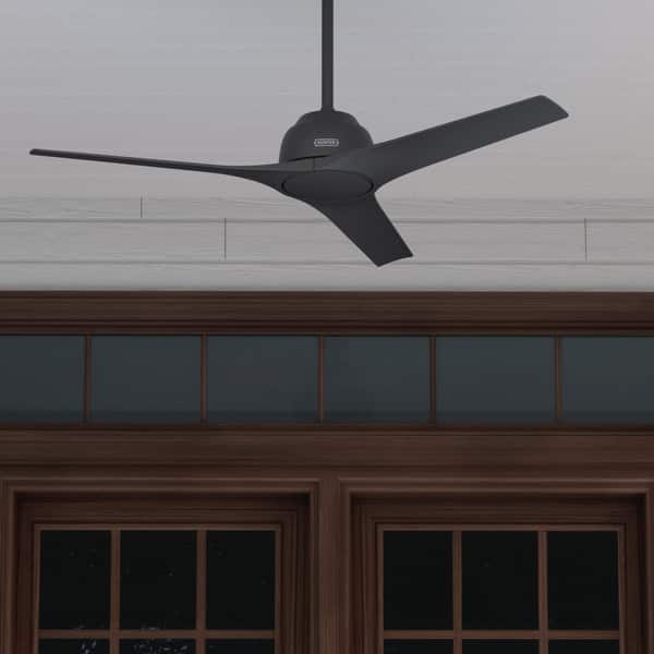 slide 2 of 24, Hunter 52" Gallegos Outdoor Ceiling Fan and Wall Control, Damp-Rated Matte Black