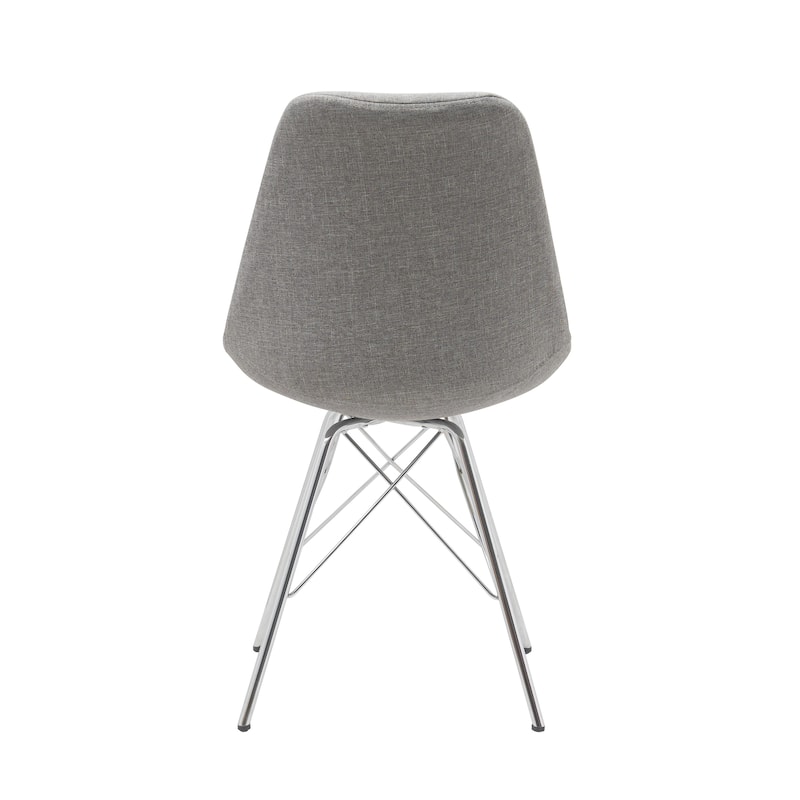 Porthos Home Upholstered Dining Chair with Chrome Metal Legs