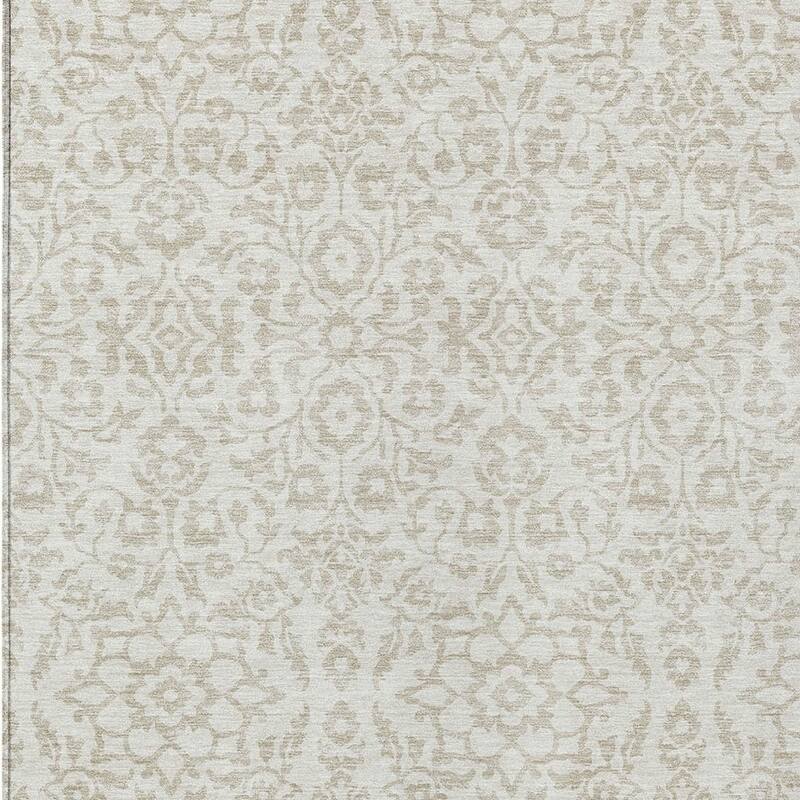HomeRoots Damask Traditional Rectangle Outdoor Rug