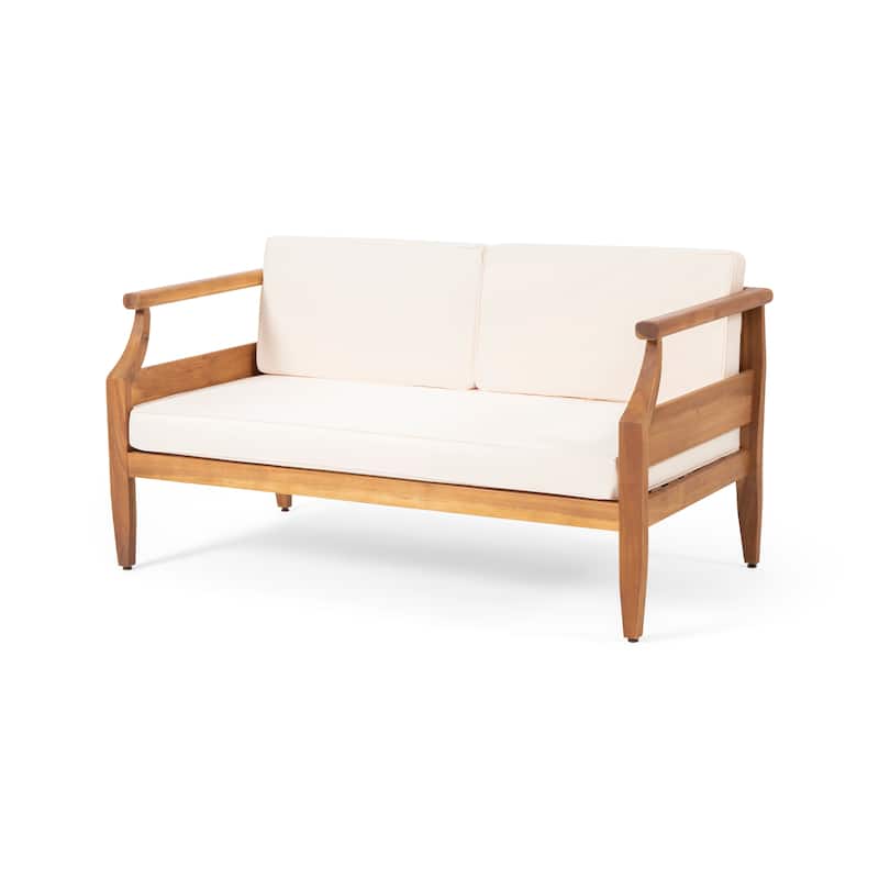 Aston Acacia Wood Outdoor Loveseat Set by Christopher Knight Home