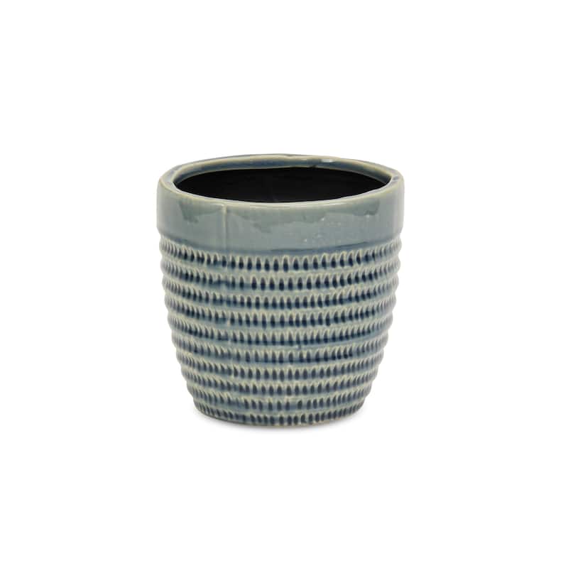 Idola Blue Ceramic Tapered Pot