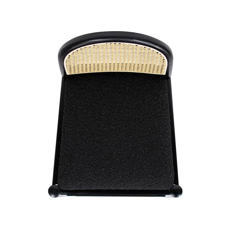 Curved Back Cane Rattan Bar Stool