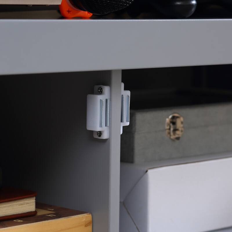 HOMCOM TV Cabinet Stand for TVs up to 46 Inches, Entertainment Center with Storage Shelf and Cupboard for Living Room
