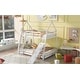 preview thumbnail 6 of 23, House Bunk Beds for Kids, Wood Twin Over Queen Bunk Bed with Climbing Nets and Climbing Ramp,Playhouse Bunk Bed for Girls Boys