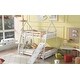 preview thumbnail 4 of 27, House-Design Twin over Queen Wooden Bunk Bed with Climbing Nets and Climbing Ramp