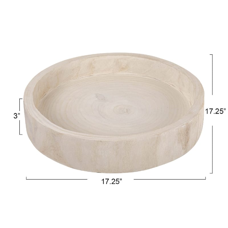Hand-Carved Decorative Paulownia Wood Tray