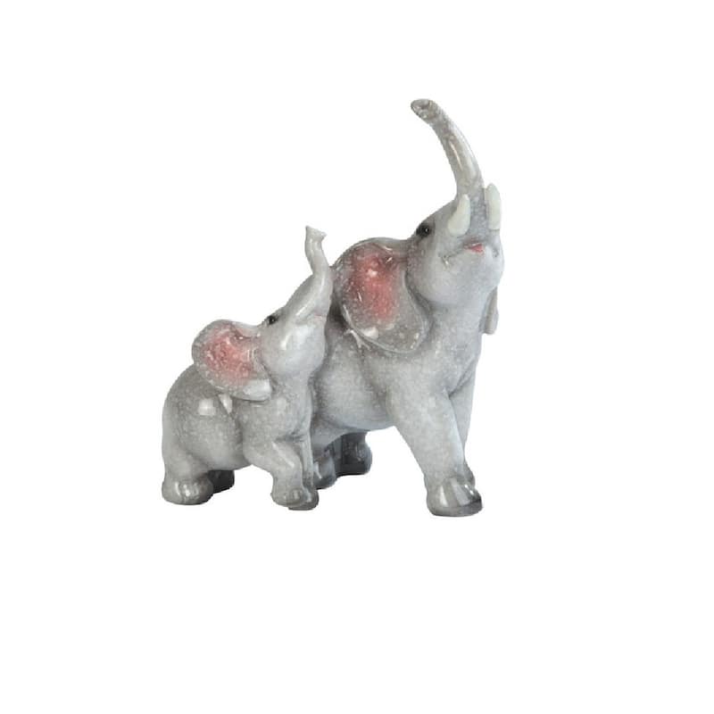 Q-Max 5"H Lovely Elephant Family with Trunk Up Figurine