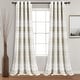 preview thumbnail 11 of 15, Lush Decor Hygge Geo Room Darkening Window Curtain Panel Pair 84 Inches - Taupe & White