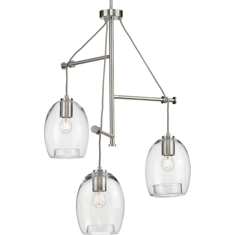 Progress Lighting Caisson 3 Light 30" Wide Multi Light Pendant - Brushed Nickel