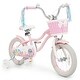 preview thumbnail 1 of 8, Gymax 14'' Kids Bike w/Training Wheels Hand Coaster Brakes Adjustable Pink