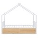 preview thumbnail 15 of 20, Metal House Bed with Two Drawers,Full/Twin Size