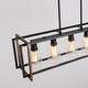 preview thumbnail 3 of 4, 35.4-Inch 5 Light Farmhouse Linear Chandelier for Dining Room Pool Table Pendant Light Fixture