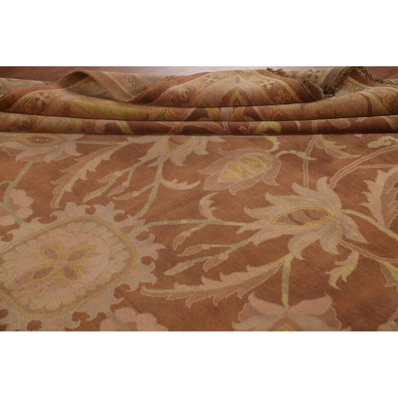 Traditional Floral Agra Indian Area Rug Handmade Wool Carpet - 9'3"x 12'4"