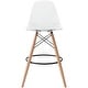 preview thumbnail 11 of 57, Counter Stool With Back Plastic Molded Wooden Eiffel Base For Kitchen Island Hotel Work High Chair
