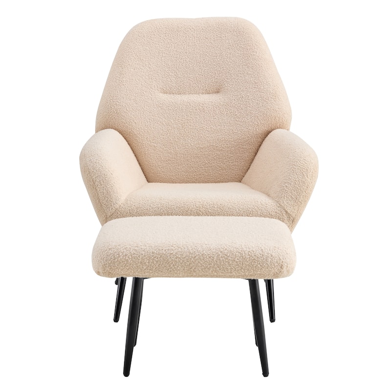 29.5" High Back Tufted Accent Chair with Ottoman