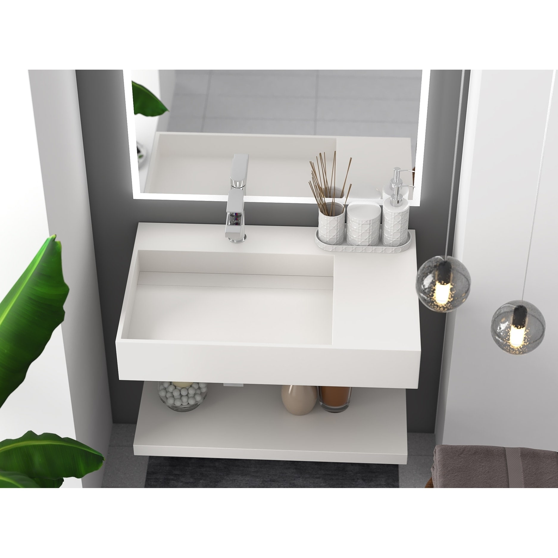Juniper Stone Solid Surface Wall-Mounted Vessel Sink